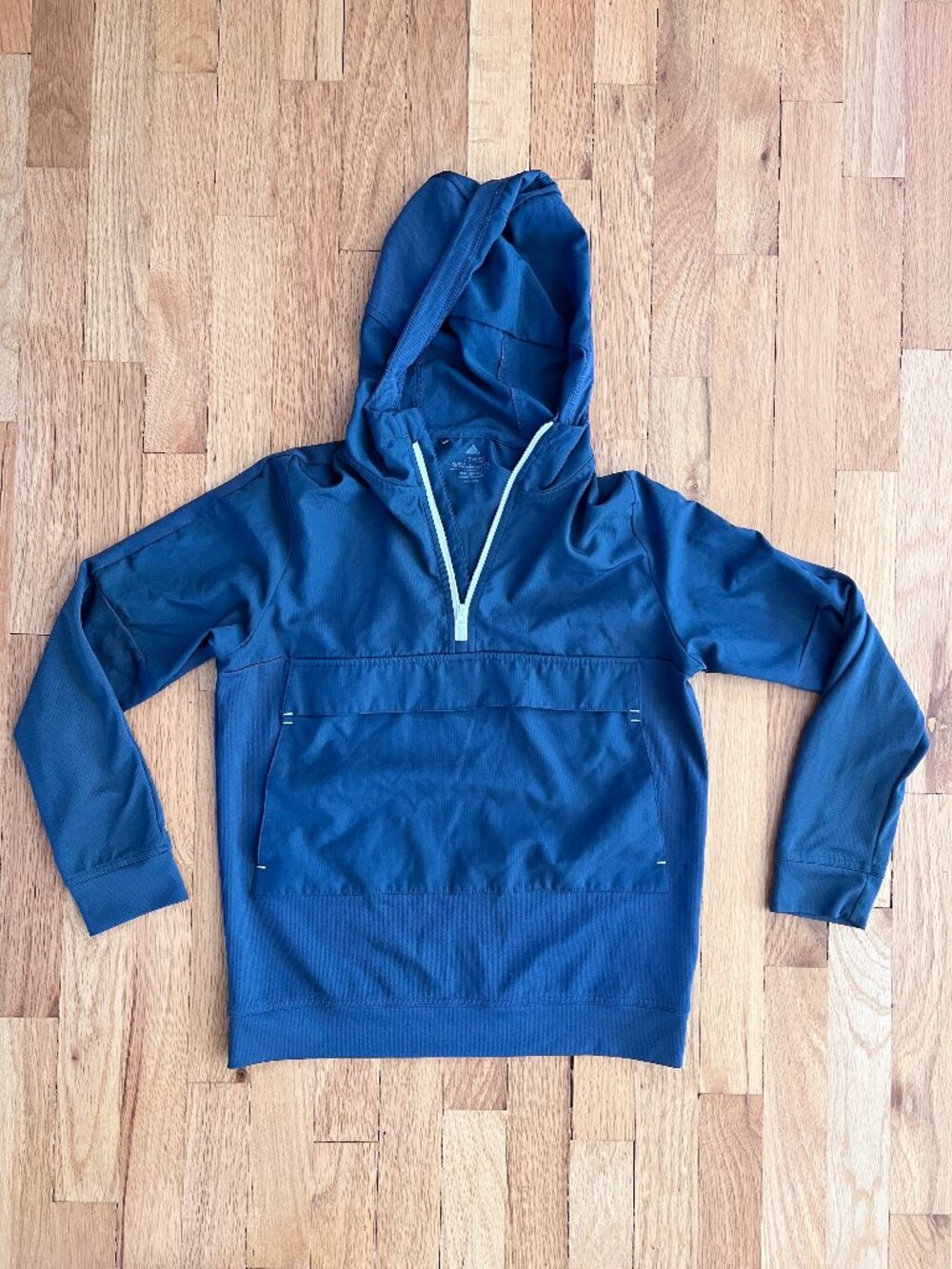 Adidas Youth Boys Blue Quarter Zip Windbreaker Golf Jacket Hoodie Size M 11/12